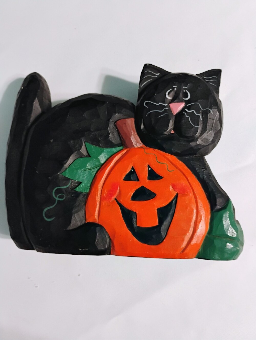 Eddie Walker Black Cat W/Pumpkin Halloween Folk Art Midwest of Cannon Falls